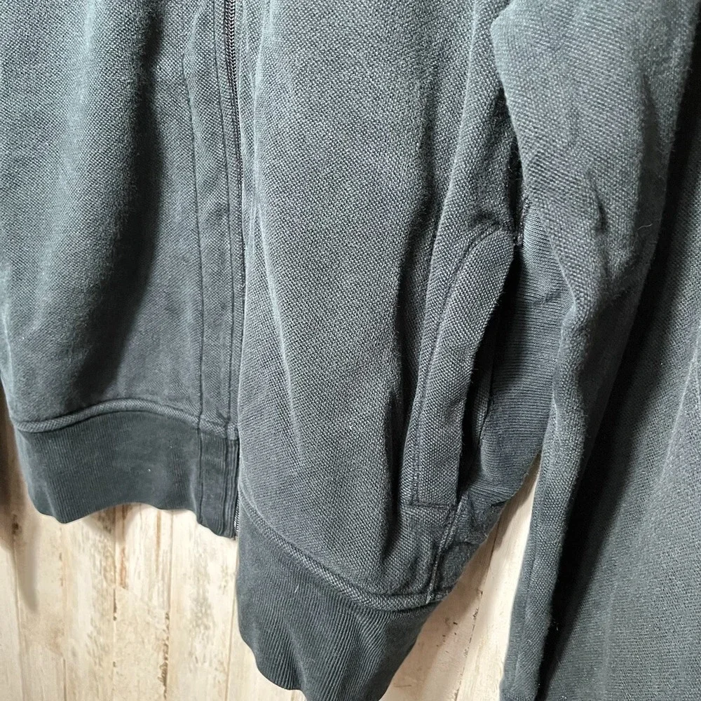 Vintage Polo Ralph Lauren Knit Sweater Black Full‎ Zip Faded Mens Size Large